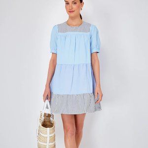 Pomander Place Shades of Blue Tiered Dress